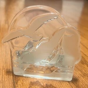 Partylite Seagull &
Sailboat Frosted / Clear Glass
Tea light Candle Holder